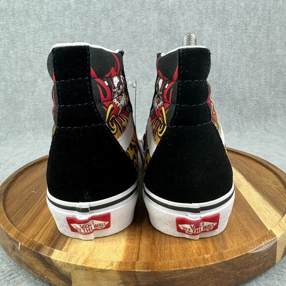 Vans Sk8 Hi Womens Size 6 Shoes Sneakers Black Suede Santa Flame Skate Atheltic - Picture 5 of 10
